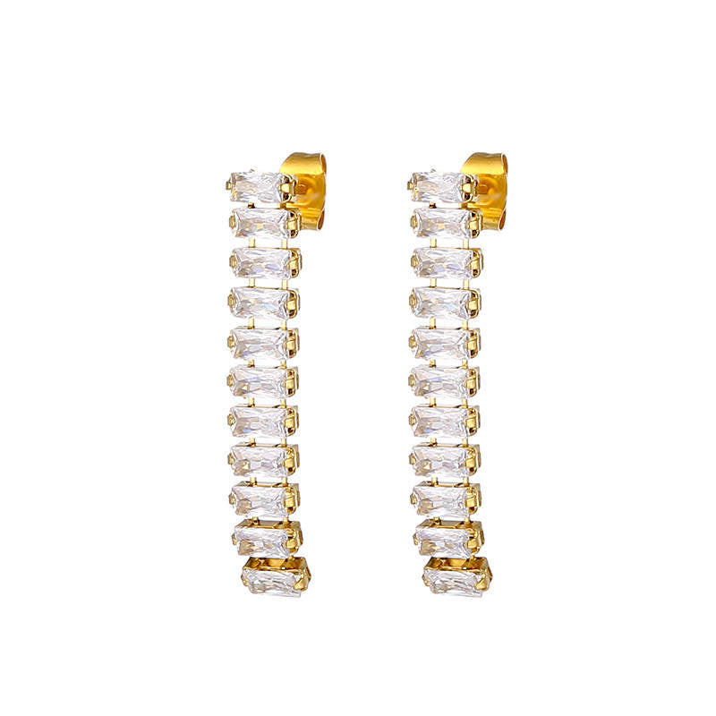 long diamond earring