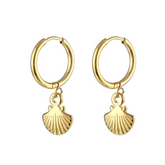 gold shell earring