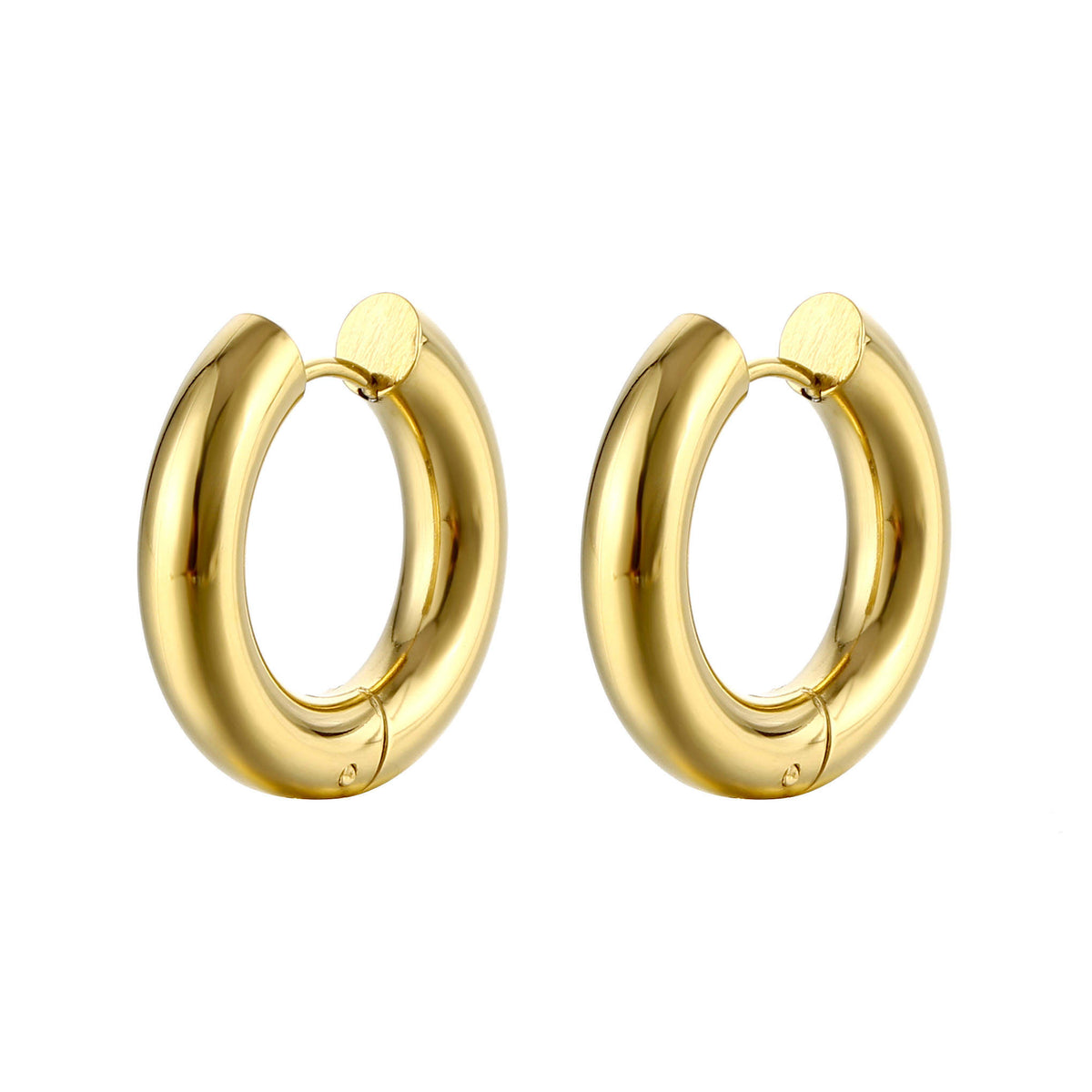 The traditional design of these Esmé hoops exudes a sense of timeless beauty. With their sleek and polished surface, they effortlessly elevate any outfit
Whether it'