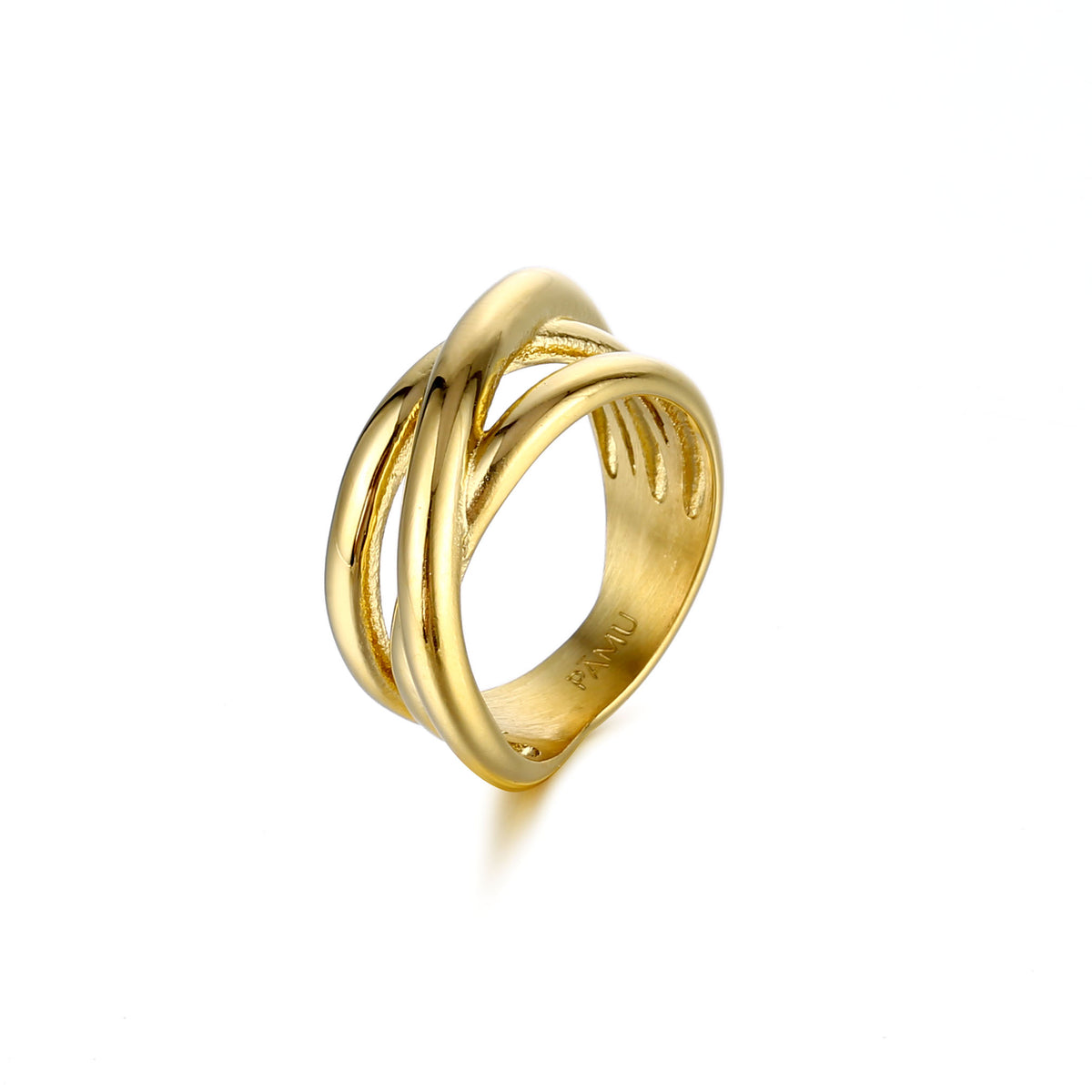 Introducing our Delta triple Stacked Band Statement Ring, a captivating piece of jewellery that exudes elegance and sophistication. 
This ring features a unique desi
