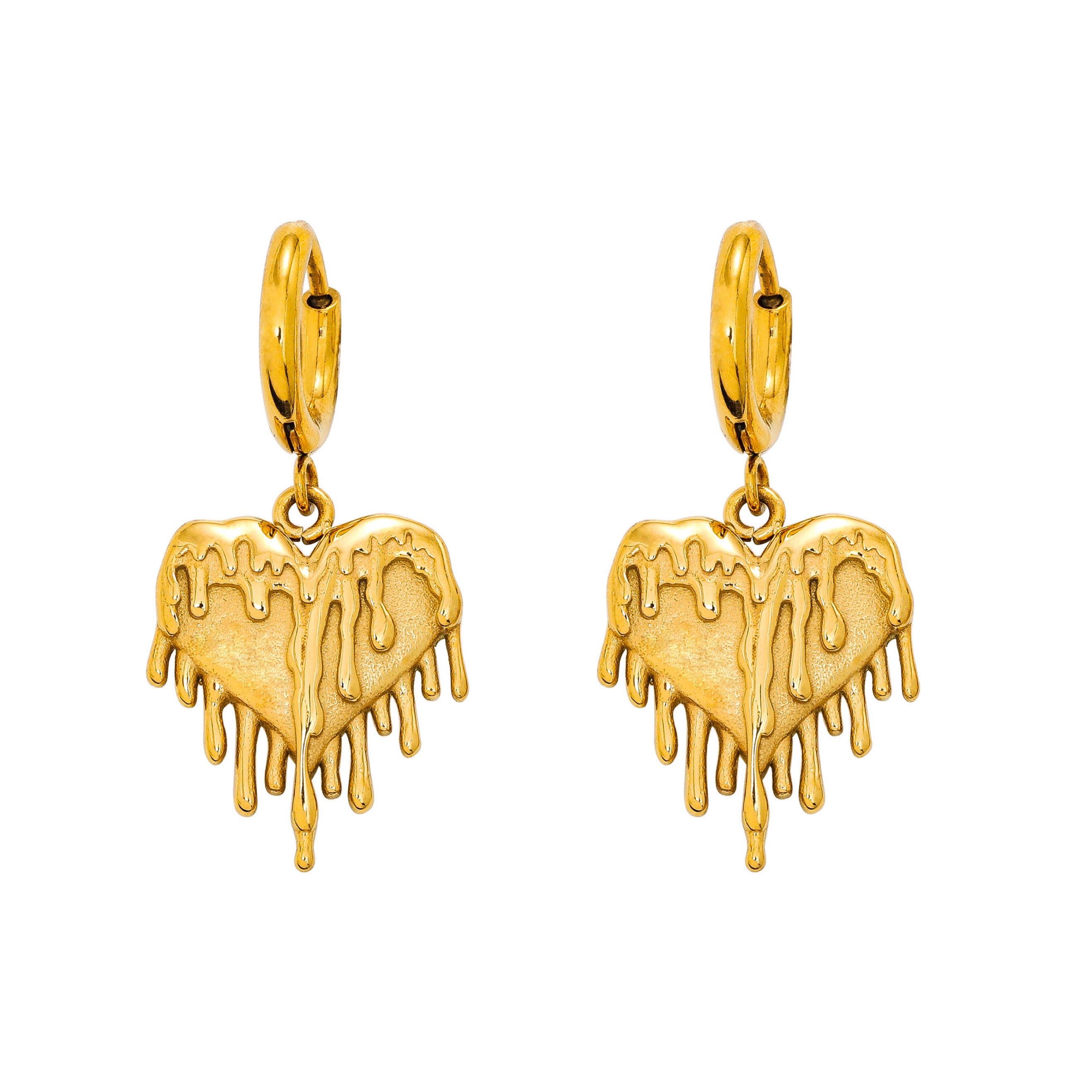 Aphrodite Huggies – Gold Heart Mini Hoop Earrings –