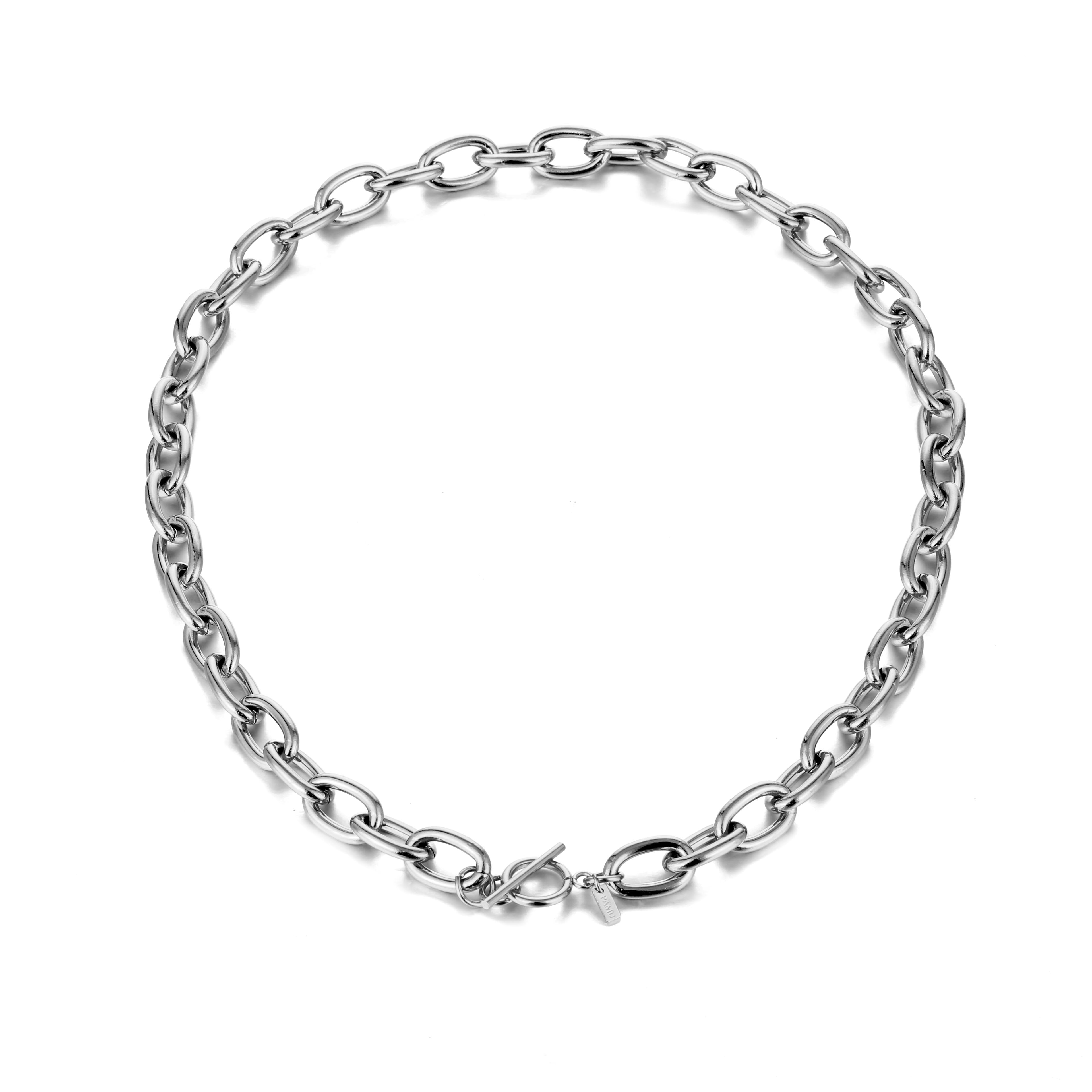 chunky chain link necklace in stainless steel