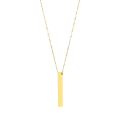gold plated rectangular bar necklace