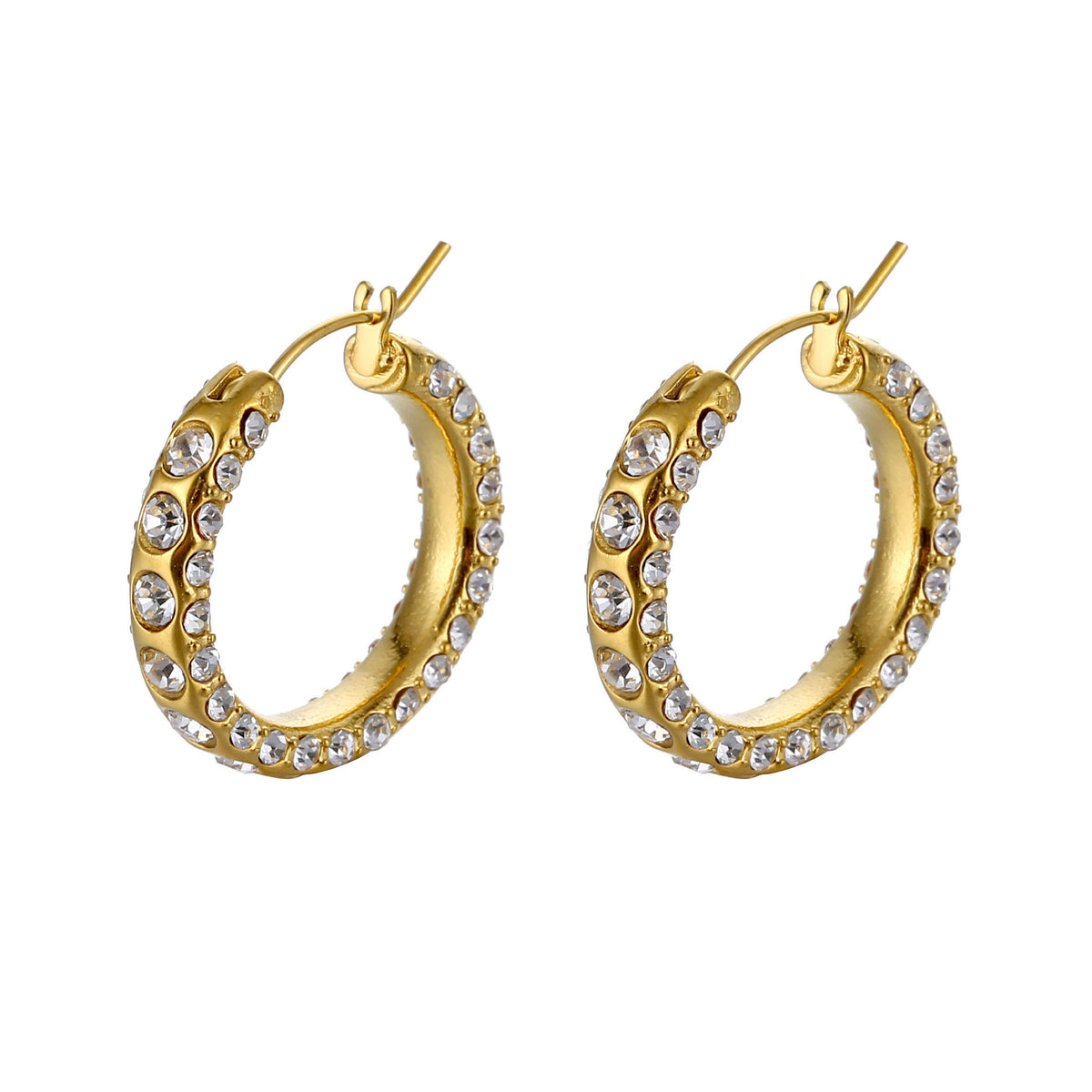 

ChatG







Elevate your style with our Hailey Hoops, meticulously paved with alternating sizes of glistening Zirconia stones. These earrings are the perfect acce