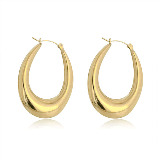 large gold plated pāmu statement hoops  2040
